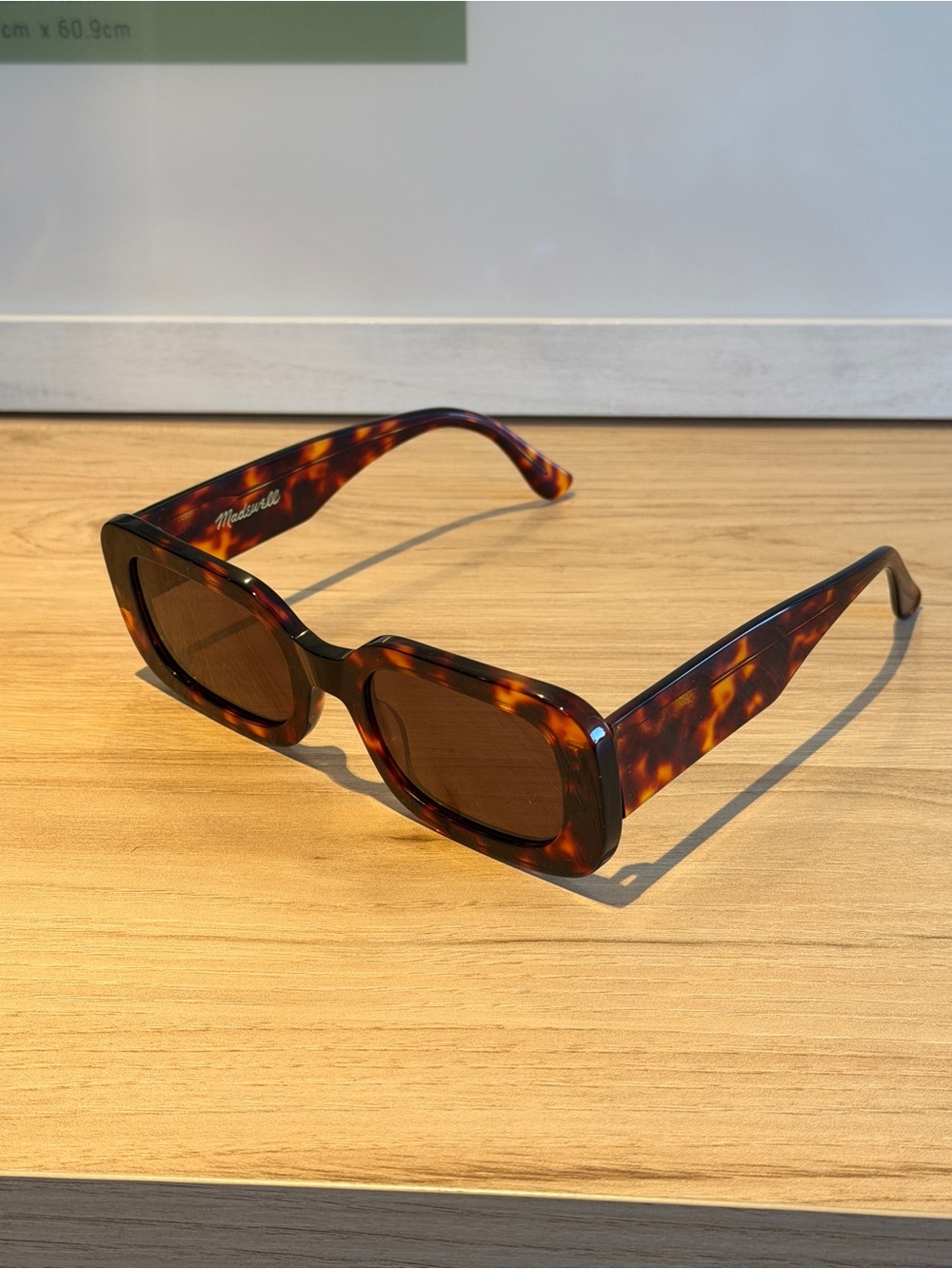 Madewell Tortoiseshell Brown Rectangular Sunglasses